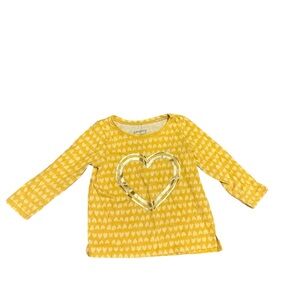 🩵Jumping Beans Yellow Long Sleeve Heart Tee